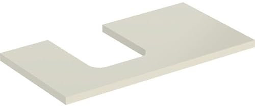 Keramag Geberit ONE Waschtischplatte, Ausschnitt Links, für Aufsatzwaschtisch Schalenform, 90x3x47cm, 505.293.00.; Farbe: Sand-grau lackiert hochglänzend