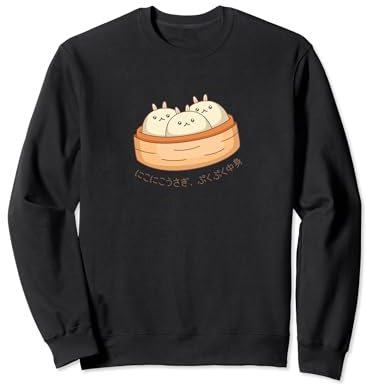 Kawaii Bunny Buns in Traditional Bamboo Steamer,Japanese Pun Sweatshirt