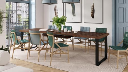 Mazzoni Design Esstisch Avella Tisch ausziehbar 160 bis 310 cm, Farbe:Nussbaum - Schwarz matt
