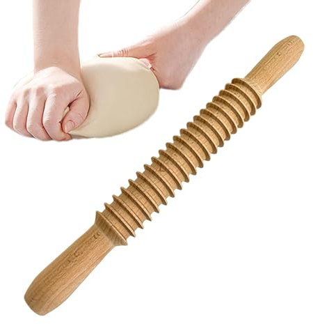 Nudelholz für Teig, Nudelholz zum Backen - Mehrzweck-Teig-Nudel-Roller, Back-Teig-Roller,Haushalts-Spiralteig-Nudelholz, hölzerner Teigroller für Nudeln, Knödel, Gebäck