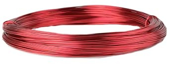 Aluminium-Draht, Ø 1 mm, 10 m oder 60 m Länge, verschiedenen Farben (Rot, 60m)