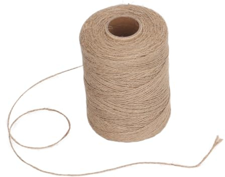 Cordel de Yute, Hilo Marrón Fino de 984 Pies y 2 Mm, Manualidades para Regalos Artesanales, Proyectos de Manualidades, Embalaje, Jardinería y Más, Cuerda de Yute para Usar en la