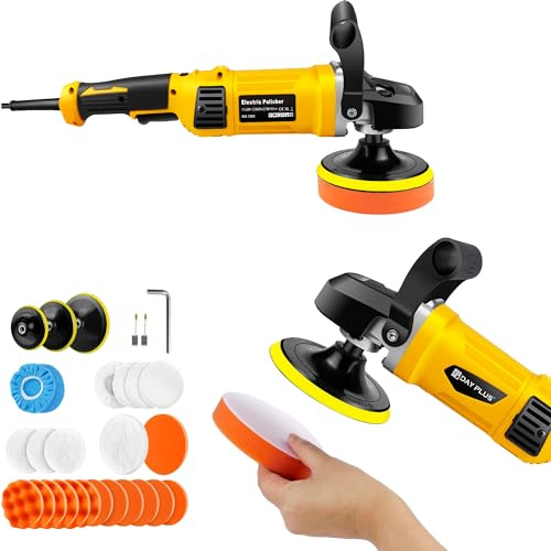 Corded Polisher, 5/6/7 inch Buffer Polisher for Car Care, 16 Variable Speeds 800-5800 RPM for Polishing, Waxing, Sanding
