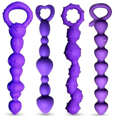 15 cm Anale Perline Silicone Butt Plug per Principiante,Viola Anale Perline Butt Plug per Le Donne,G Spot Prostate Massager per Adulto Giocattolo Lesbo (C)