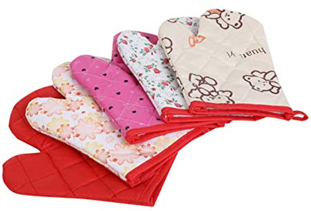 SHOWERORO 10pcs Cotton Oven Gloves Heat Insulation Safety Gloves for Kitchen Cooking Random Color