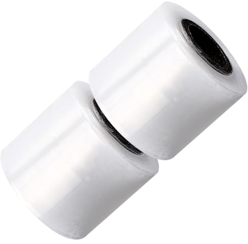 CREATCABIN 2 Rouleau Film Étirable Rétractable 5cm X 400 m Film Étirable Film Rétractable Plastique Durable Rouleau Film Rétractable Très Résistant Étiré pour Déménagement Film Étirable Transparent