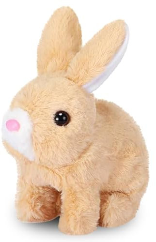 YeahBoom Lapin Interactif Réaliste, Jouet en Peluche Electronique pour Enfants, Lapin de Pâques, Animaux en Peluche Interactifs
