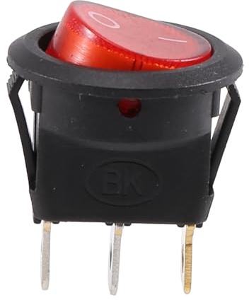 Swiixxer Interrupteur A Bascule Bipolaire ON OFF Rouge 3 Broches 220V