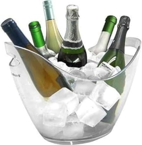 Bewitched Cubitera de 6 Botellas de Vino, Cervezas, Champán y Refrescos, Cubitera Grande 6 Botellas, Champanera Grande, y Enfriador Grande 35x26,5x26cm,Transparente