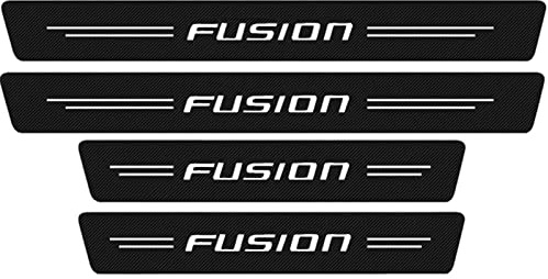 KLHYWEN 4 Piezas Molduras de Umbral Puerta Coche Fibra Carbono, para Fo-rd Fusion Pegatina de Protector de Pedal de Umbral Puerta - Accesorios Decoración para Estribos,White