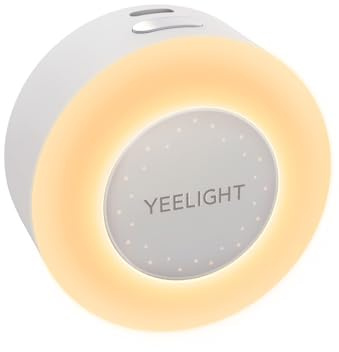Yeelight Petite Lampe de Nuit Chaude Blanc 220V avec Mode de Détection de Lumière Port de Charge Type-C 0,25W Faible Consommation 2700K Prise EU
