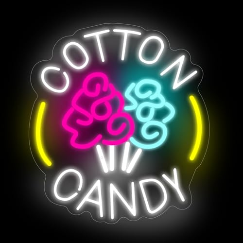 Cotton Candy Shop Neonschild, Lutscher, Lebensmittel, LED-Licht, Zuhause, Wand, Küche, Dekoration, Café, Bar, Geschäft, Dekoration, Dessert, Geschäft, Süßigkeiten, Party-Dekorationen für Männerhöhle