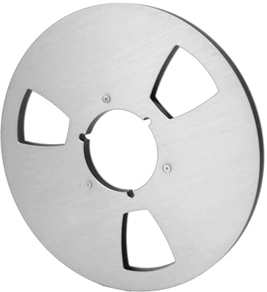 Akozon Real de Asunción Vacío de 1/4 10.5 Pulgadas - Carrete de Cinta de Aleación de Aluminio de 3 Agujeros para el Carrete Universal a las Máquinas de Sonido de, Cable con Pionero (SILVER)