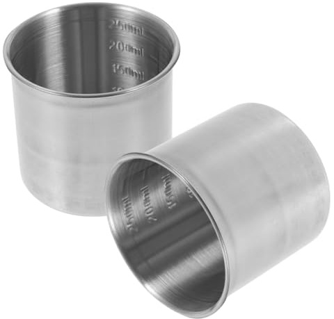 KOCKSHION 2 pièces Tasses à Mesurer Acier Inoxydable Graduées Lot de Capacité de Contenants Multifonctions pour Cuisine et Pâtisserie pour Mesurage des Ingrédients