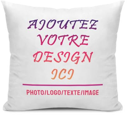 Housses De Coussin Personalisiert – Ajoutez avec Photo Texte Image Logo – Personnalisé Housse Coussin & Taie Oreiller pour Anniversaire, FêTe des MèRes, FêTe des PèRes Et Cadeaux De Mariage