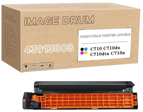 Tamburo Compatibile Per OKI 43913808 43913807 43913806 43913805 Tamburo Immagine, Grande Capacità Di Lavoro Per C710 C710dn C710dtn C710n, Alta Resa 20.000 Pagine Black