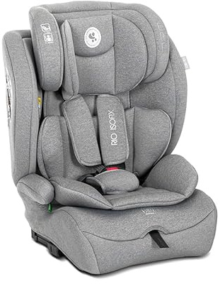Lorelli Auto Kindersitz Rio mit Isofix, i-Size 76-150 cm, Mitwachsender Autositz für Kinder, Babysitz, Autokindersitz, Verstellbare Kopfstütze, 5-Punkt-Sicherheitsgurt, Hellgrau