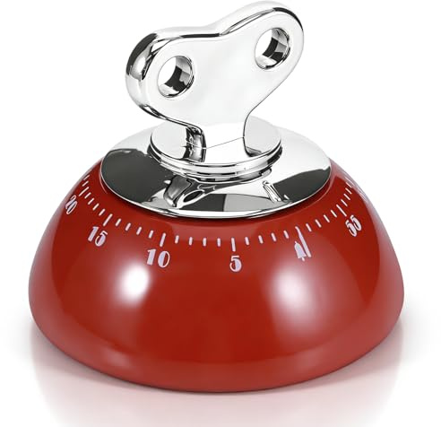 Mechanical Kitchen Timer 60 Minutes, Magnetic Timer No Batteries | 7.3×6.3 cm, Countdown Timer with Loud Alarm, Wind-Up Timer for Cooking, Baking, Classroom, Compact Design, ABS Housing