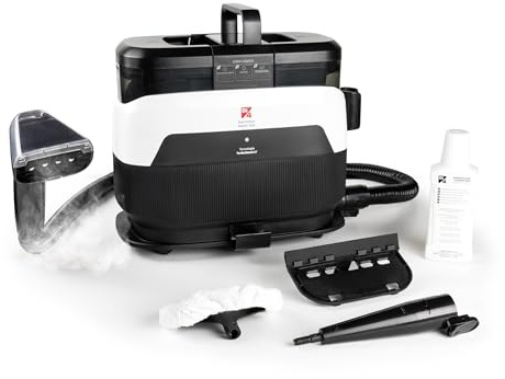 Di4 Aspiroclean Vapore 1650 Limpiador a Vapor, Potencia 1650W, Función Agua Caliente y Vapor, Doble Depósito, Limpiador Vapor Sofá, Alfombras, Tapicerías y Coche, Accesorios Incluidos, Limpiacristales