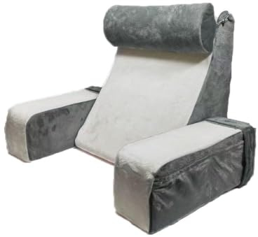 Aupptugo Reading Pillow, Backrest Cushion for Sitting, Bed Chair Pillow, Reading Pillow for Adults with Detachable Arms & Neck Roll for Rest, Reading, Watching TV