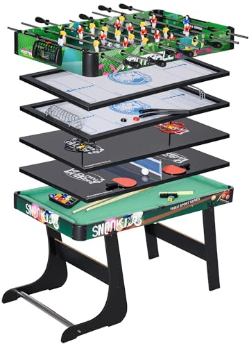 HOMCOM Table Multi-Jeux 6-en-1 Adultes Enfants 118x104x71 cm Multicolore