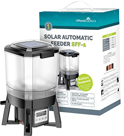 AllPondSolutions Solar Powered Automatic Digital Timer Koi Pond Fish Food Feeder SFF-1