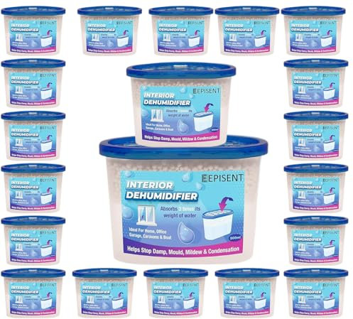 Disposable Dehumidifiers 500 ml, Moisture Absorber Damp Traps for Home Bedroom Wardrobe Garage Caravan and Bathroom, Interior Condensation Absorbers for Mould Mildew and Damp (20)