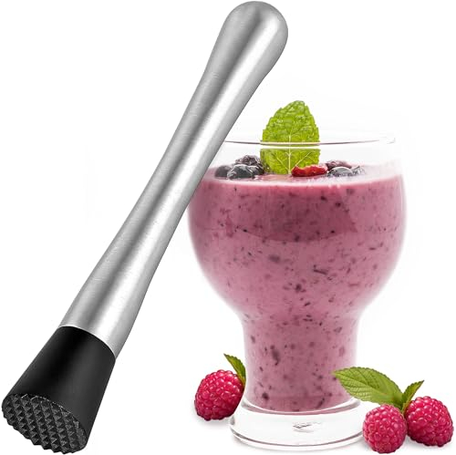 8 Zoll Profi Stößel für Cocktails Set - Edelstahl Muddler Old Fashioned Cocktail Kit Ice Crusher - Cocktail Set Barkeeper Kit für Home Bar - Fruit Crusher für Mojito