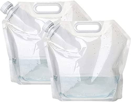 NBZZ Wasserbehälter Falten Wassersäcke Tragbar Camping Wasserkanister Wasserbeutel Auto Wasserbehälter für Wandern Camping Picknick Travel BBQ 2 Stücke (10L, White)