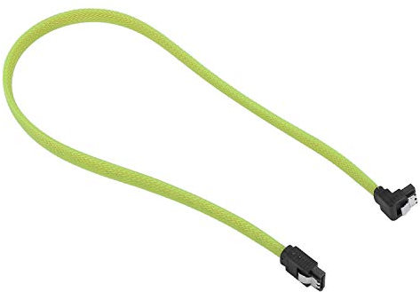 Zunedhys 50CM SATA 3.0 III SATA3 7pin cable de datos de ángulo recto 6Gb/s SSD Cables HDD disco duro cable de datos con nylon (verde)
