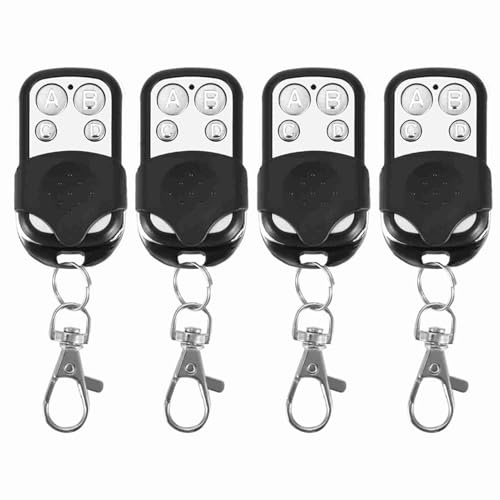 4 Pezzi Telecomando Wireless Universale per Cancello, Portachiavi Telecomando per Cancello Porta Garage Auto 433,92 Mhz, con 4 Canali Diversi, con Copritastiera Scorrevole