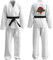 SXSHUN Karateanzug Kinder Judoanzug Jungen Mädchen Taekwondo Anzug mit Schwarzem Gürtel Professionelle Kampfsportanzug für Anfänger, Weiß, 104-110