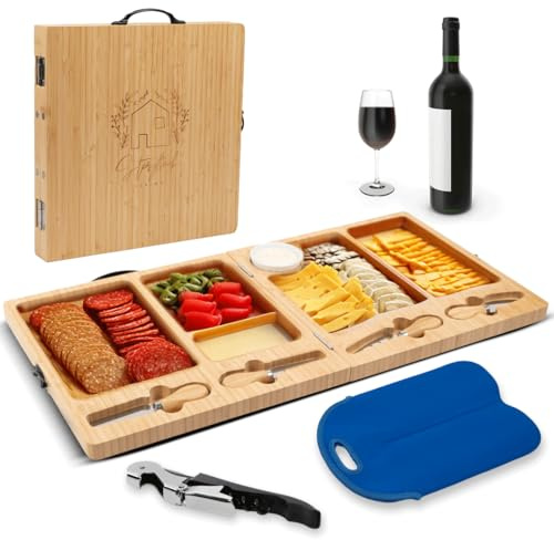 Storybook Living Charcuterie Boards Set, Large Bamboo Cheese Board