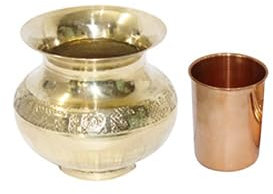 BRACOP® Wasserkrug aus reinem Kupfer Wasserkaraffe Krug mit Deckel Kupferbecher Ayurveda Kupferkrug Wasserkrug Moscow Mule Becher Set Trinkgeschirr Kelchgläser Kupferkrug Wassertopf Trinkflasche