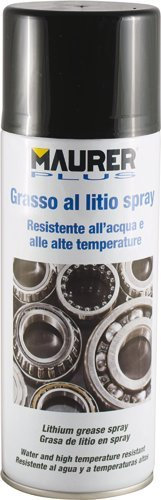 MAURER Grasso Spray al Litio -LUBRIFICANTE 400 ML Resistente Acqua E Alte Temperature