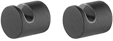 Tiger Bold Haken klein, 2 Stück, Handtuchhaken aus Edelstahl, Schwarz-matt,1, 9x1, 9x2, 4 cm