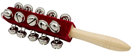 GICO Schellenrassel Schellenstab aus Holz für Kinder mit Glocken Musikinstrument - Länge 26 cm - 3850