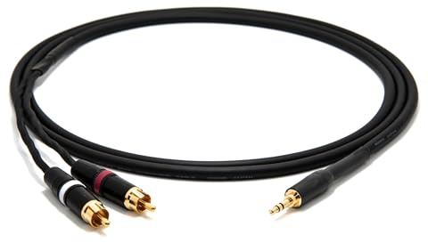 enoaudio Mogami 2534 Quad Câble Y Audio Professionnel | Amphenol Gold 3,5mm mini jack TRS – Neutrik RCA (L,R) | HiFi - 3,0 m