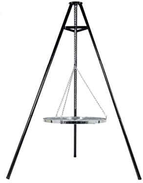BBQ TRIPOD WITH HANGING GRILL(DIA 65CM CHROMED) WITH A FREE CARRY/STORAGE BAG