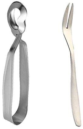 UPKOCH 2pcs Snail Tong Snail Fork Stainless Steel Mini Kitchen Tongs for Cooking and Restaurant Serving
