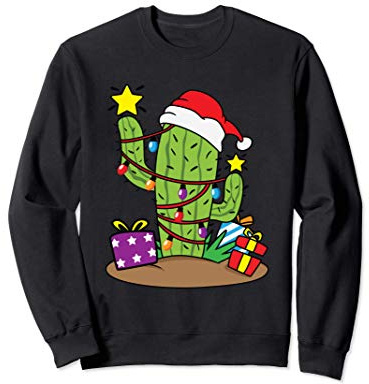 Cactus Árbol de Navidad Luces de Navidad Navidad Santa Mexic Sudadera