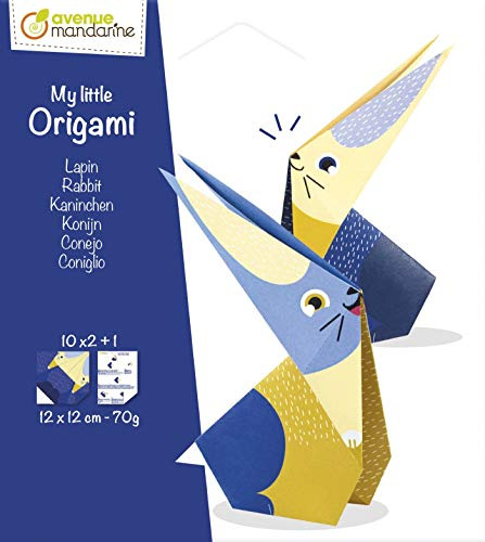 MY MANDARINE OR507C - Kreativbox My little Origami, 20 Blatt 12x12 cm, 70g, ab 5 Jahren, Kaninchen, 1 Box