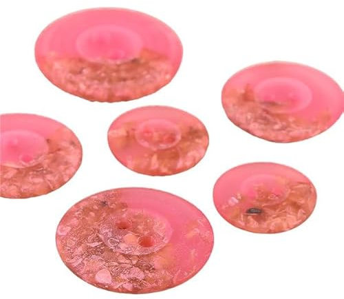 MDC Knöpfe, rund, 2 Löcher, 23 mm, Fuchsia, 6 Stück