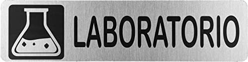 Becral® - Segnale in acciaio inossidabile LABORATORIO | Placca porta | Segnale informativa | Cartello porta 200 x 50 mm (rif.RD707052)
