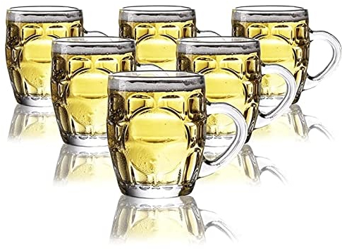Habiba Klarglas-Bierkrug-Schnapsgläser, geometrischer Bier-Haushaltsbecher für Bierfest, Grillen im Freien, Picknicks im Freien Bierbecher mit großem Fassungsvermögen