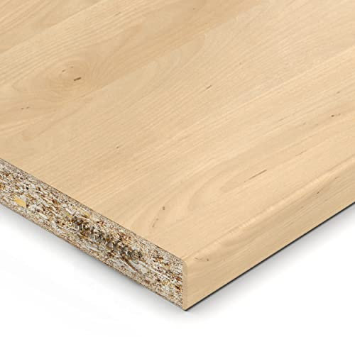 19mm Spanplatte Zuschnitt Mandal Ahorn natur melaminharzbeschichtet Länge bis 200cm Dekorplatten Zuschnitte mit Umleimer Auswahl: 100 x 10 cm (ABS Kante lange Seite)