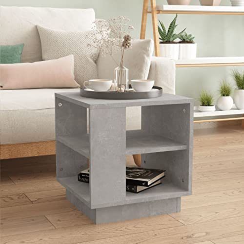 FIRBNUS 40x40x43 cm Telefontisch Couchtisch Kleiner Beistelltisch Wohnzimmertisch Modern Deko Tisch Kleiner Tisch Wohnzimmer Quadratischer Coffee Table Coutischtisch Teetisch Robust Betongrau