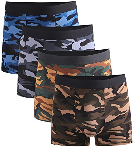 Xaanelr Boxershorts för män, kalsonger av bambu och viskos, underkläder, retroshorts, 4/8-pack, storlek S–3XL, 3XL