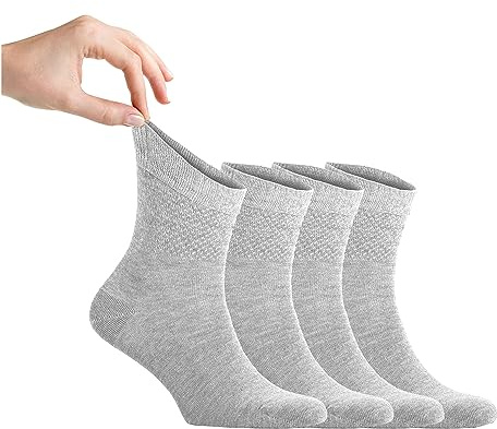 Zemy® Men Loose Diabetic Socks | 4-Pair Neuropathy Ankle Socks for Men | Super Soft Eco-Friendly Bamboo Material | Durable with Seamless Toe&Soft Top | Multicolour Options | 4 Seasons