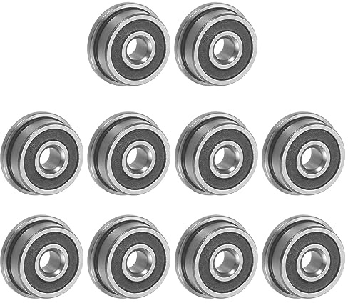 QUARKZMAN 10 Stück F623-2RS Flanschkugellager 3x10x4mm Rillenkugellager Doppelsiegel Chrom Stahl Flansch Lager für DIY, Werkzeugmaschinen, 3D Drucker